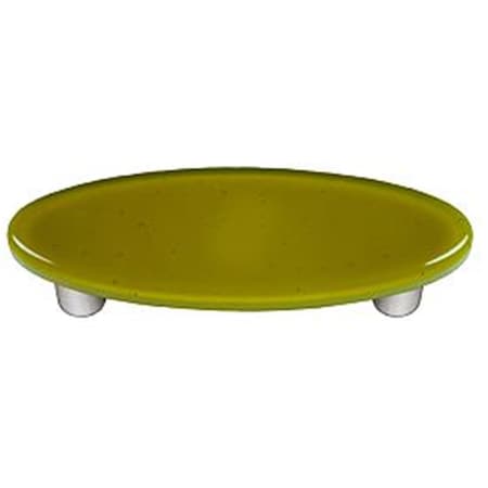 Palacedesigns Chartreuse Oval Glass Cabinet Pull - Aluminum Post PA727011